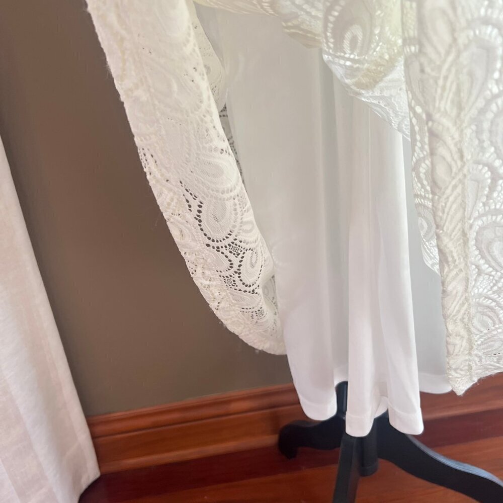 NWT Christopher & Banks Cream Lace Sleeveless Party Dress, Lined, Size 16 - Picture 9 of 16